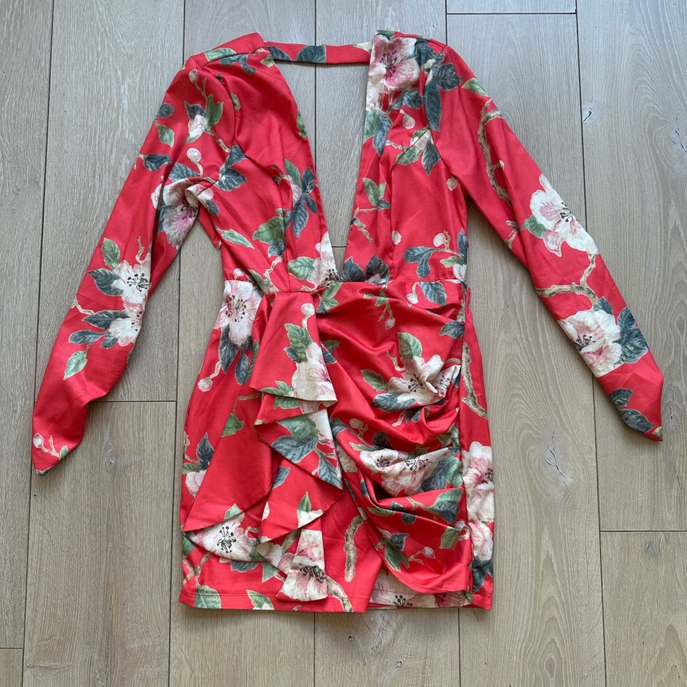 Beautiful cut out floral cocktail dress